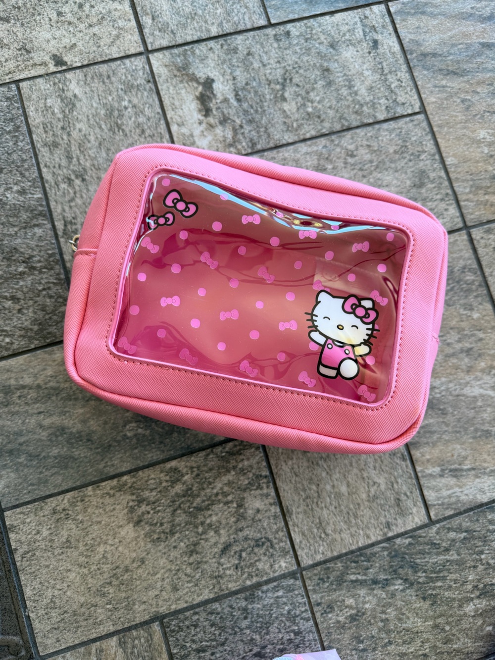 Hello Kitty Pink Clear-Front Travel Pouch